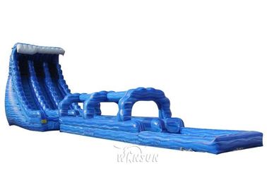 China Lange Commerciële Opblaasbare Waterdia&#039;s, Blauwe het Waterdia van de Verbrijzelings Dubbele Steeg fabriek